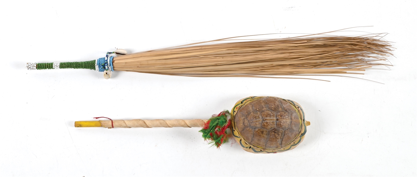 LOT OF 2: NATIVE AMERICAN DANCE IMPLEMENTS