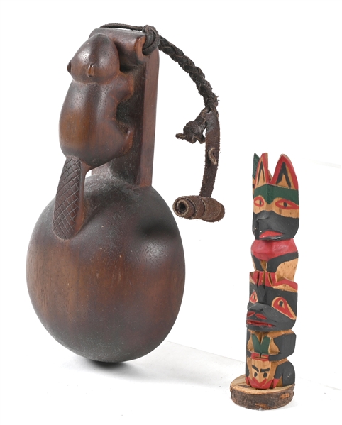 LOT OF 2: NATIVE AMERICAN WOOD CARVINGS