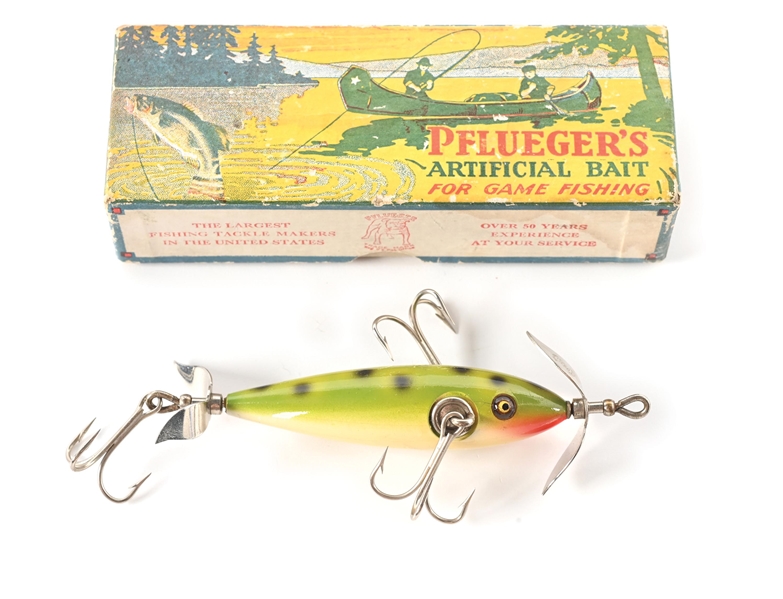 PFLUEGER NEVERFAIL MINNOW FROG IN BLUE BORDER BOX