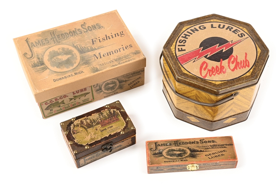 4 OLD LURE THEMED BOXES