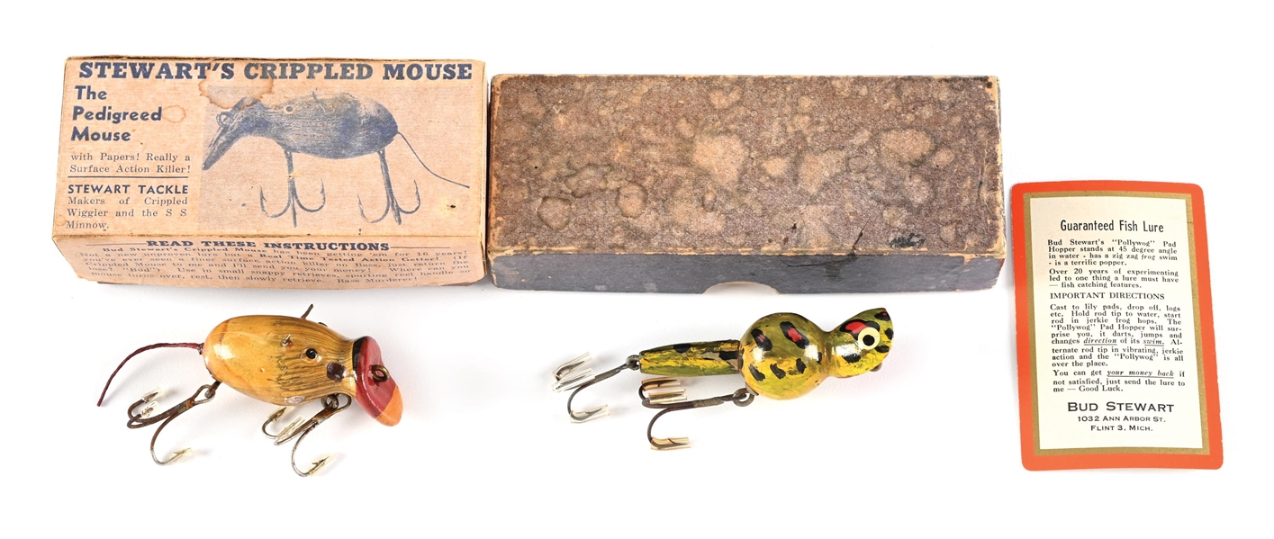 BOXED STEWART FROG AND MOUSE LURES
