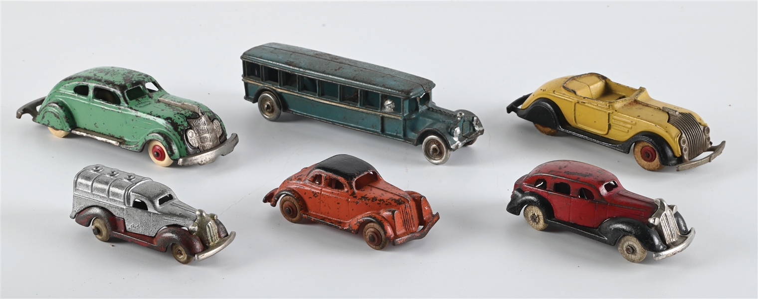 LOT OF 6: CAST IRON VEHICLES 