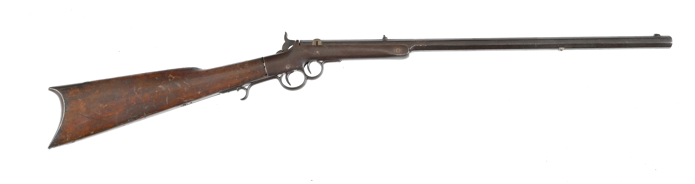 (A) FRANK WESSON DOUBLE TRIGGER SINGLE SHOT RIFLE 