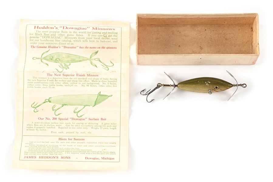 WOODS EXPERT WITH HEDDON PAPER & BOX BOTTOM