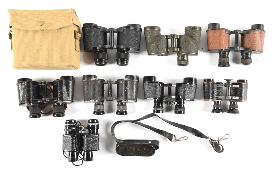 LOT OF 8: MISCELLANEOUS BINOCULARS.