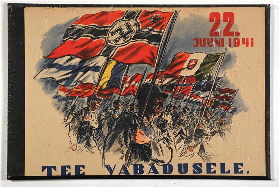 ESTONIAN WWII PROPAGANDA POSTER.