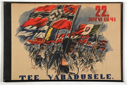 ESTONIAN WWII PROPAGANDA POSTER.