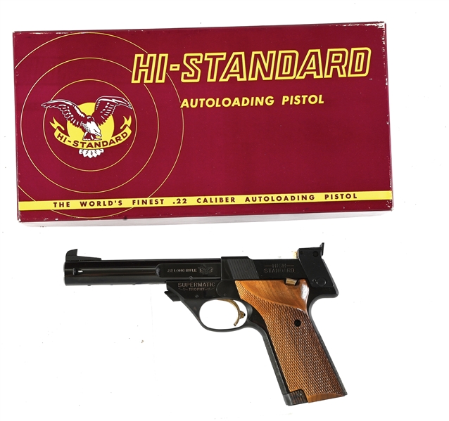 (C) NEAR NIB HI STANDARD MODEL 106 MILITARY SUPERMATIC TROPHY SEMI-AUTOMATIC PISTOL 