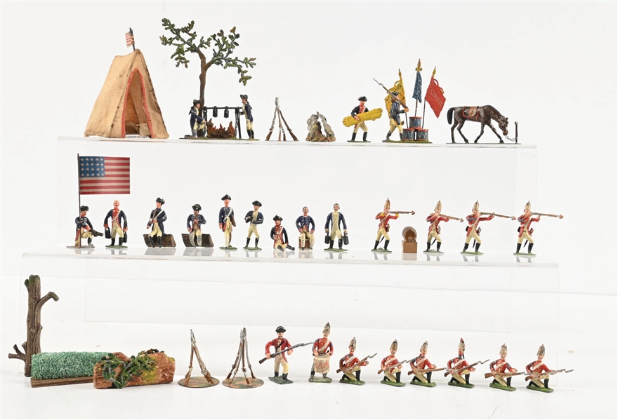 HEYDE AMERICAN REVOLUTION ENCAMPMENT & BRITISH SOLDIERS FIGHTING