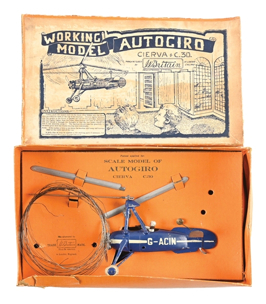 W. BRITAINS SET NO. 1392 AUTO AUTOGIRO 