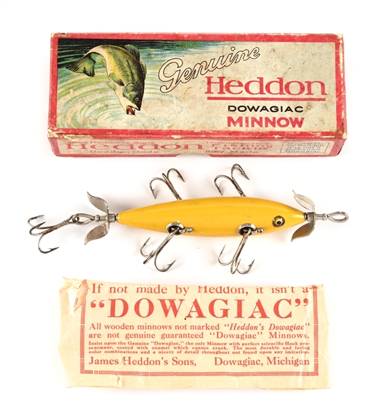 HEDDON 155 MINNOW IN YELLOW WITH A BOX