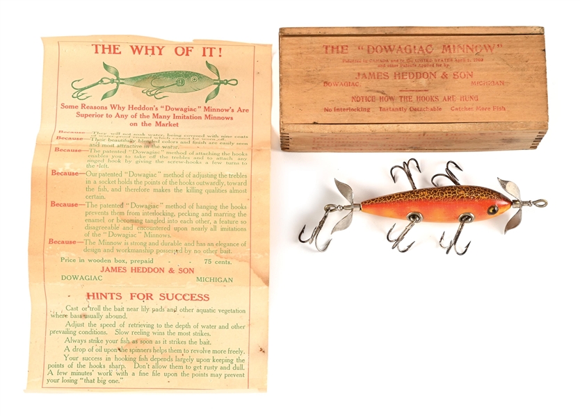 HEDDON FANCY SIENNA YELLOW MINNOW BOXED COMBO