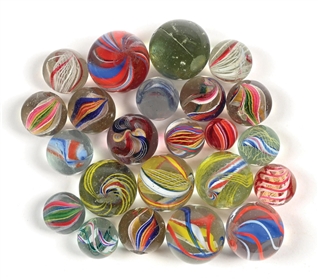 LOT OF 23: HANDMADE MARBLES 